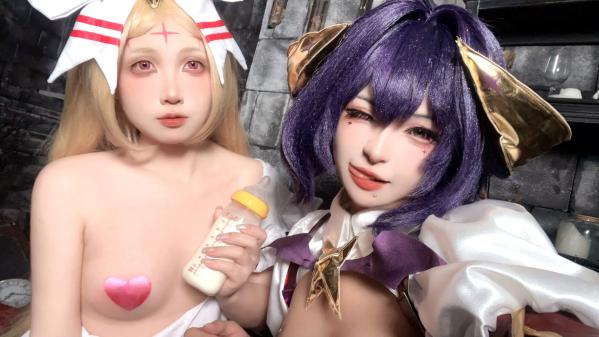    小和甜酒&橙风千雅 - 憧憬成为魔法少女 柊舞缇娜&杜乃可莉丝调教系角色扮演，暗黑风格大尺度COSPLAY私房写真 [55P]第53张图片
