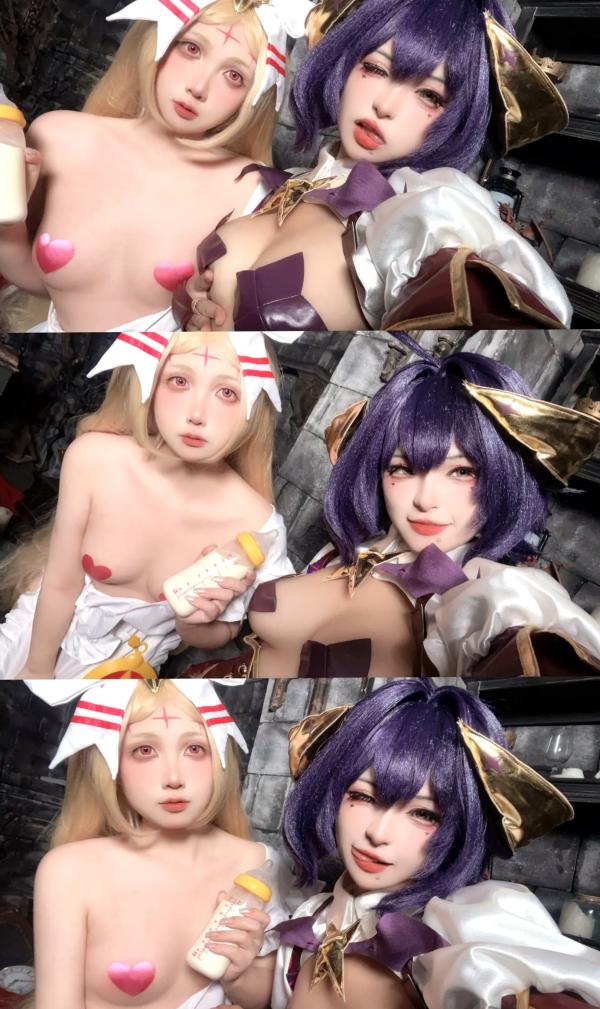    小和甜酒&橙风千雅 - 憧憬成为魔法少女 柊舞缇娜&杜乃可莉丝调教系角色扮演，暗黑风格大尺度COSPLAY私房写真 [55P]第55张图片