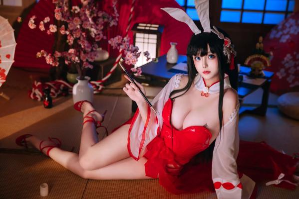    Cosplay日奈娇 - 大山演绎绝美和风兔女郎，红色漆皮诱惑，二次元角色扮演私房摄影写真 [46P]第9张图片