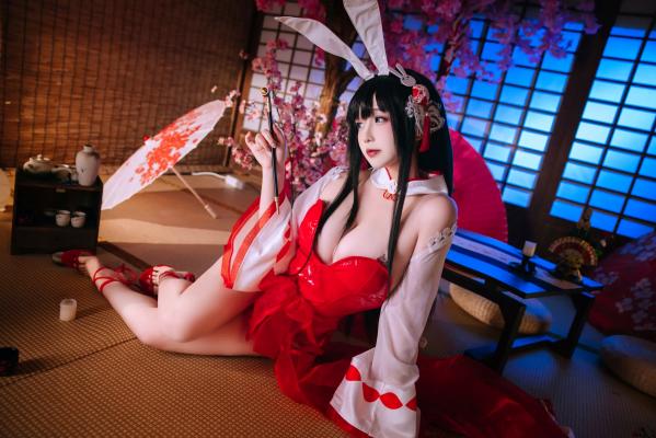    Cosplay日奈娇 - 大山演绎绝美和风兔女郎，红色漆皮诱惑，二次元角色扮演私房摄影写真 [46P]第10张图片