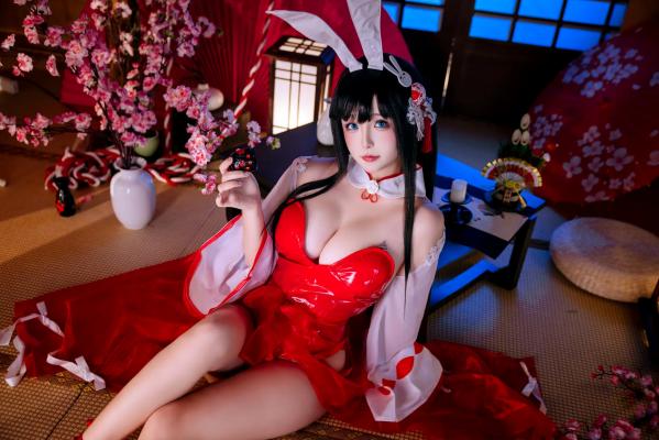    Cosplay日奈娇 - 大山演绎绝美和风兔女郎，红色漆皮诱惑，二次元角色扮演私房摄影写真 [46P]第12张图片