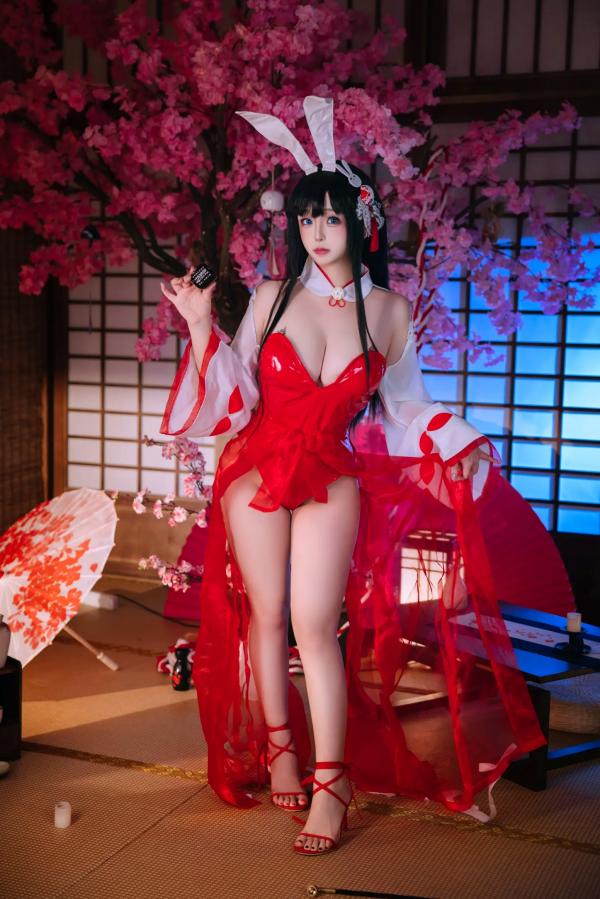    Cosplay日奈娇 - 大山演绎绝美和风兔女郎，红色漆皮诱惑，二次元角色扮演私房摄影写真 [46P]第14张图片