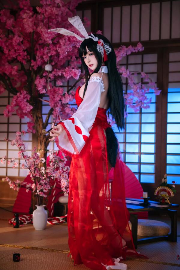    Cosplay日奈娇 - 大山演绎绝美和风兔女郎，红色漆皮诱惑，二次元角色扮演私房摄影写真 [46P]第17张图片
