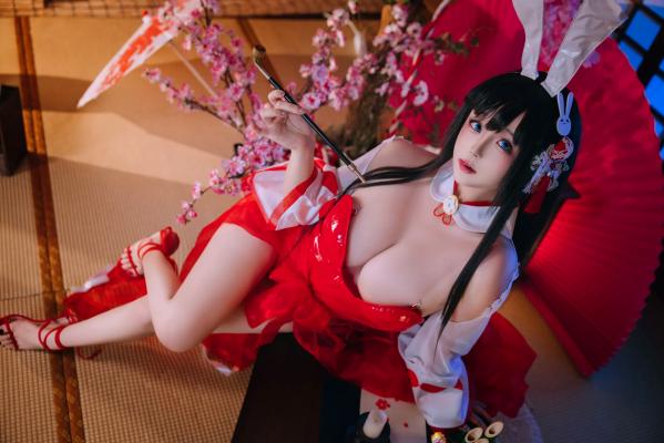    Cosplay日奈娇 - 大山演绎绝美和风兔女郎，红色漆皮诱惑，二次元角色扮演私房摄影写真 [46P]第22张图片