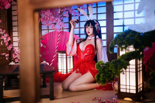    Cosplay日奈娇 - 大山演绎绝美和风兔女郎，红色漆皮诱惑，二次元角色扮演私房摄影写真 [46P]第26张图片