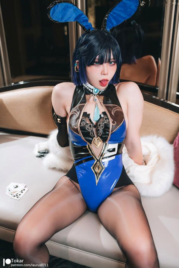   Tokar浵卡-夜阑-兔女郎ver-Yelab-Bunny-ver-角色扮演-私房照-大尺度-黑丝-女神写真第2张图片