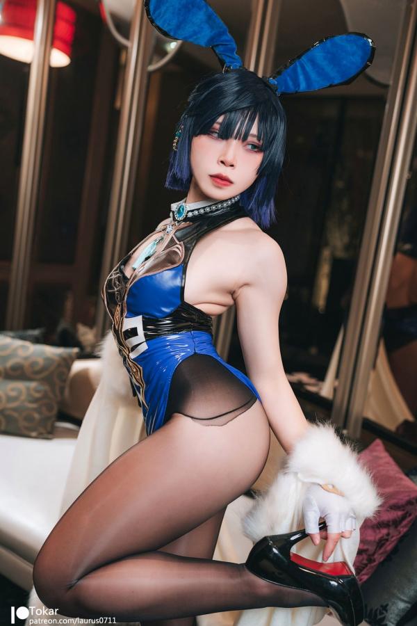    Tokar浵卡-夜阑-兔女郎ver-Yelab-Bunny-ver-角色扮演-私房照-大尺度-黑丝-女神写真第5张图片