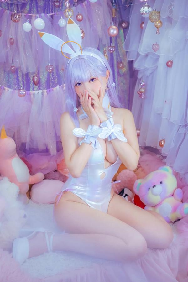    Ely_eee(ElyEE子) - 纯白梦幻兔女郎，梦幻仙境童话风Cosplay精选写真 [30P]第7张图片