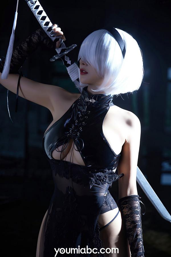    YouMi尤蜜-2021.10.26-何嘉颖-《机械姬2B》极致性感COS、二次元战斗女神、皮革蕾丝诱惑、冷艳绝美视觉大片第26张图片