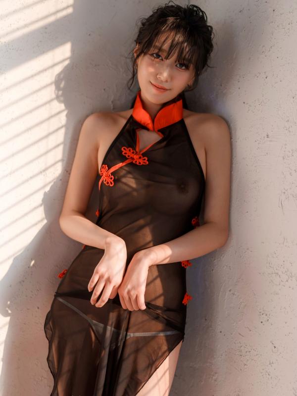   韩国美女Nara-黑纱透视装私房写真-Vol.32-性感半透明旗袍诱惑-大尺度室内摄影-Bimilstory第3张图片