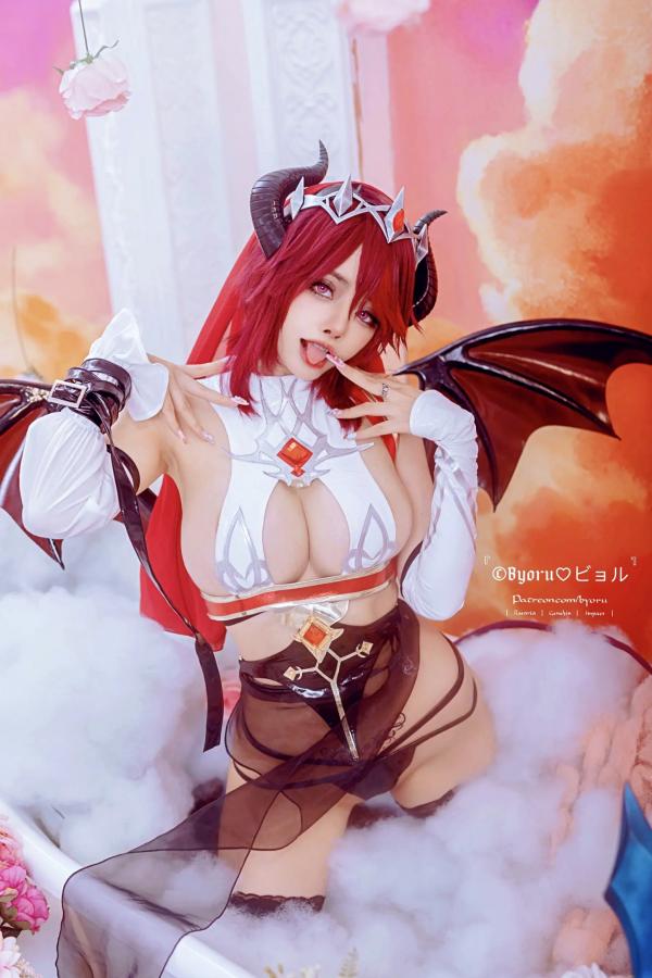    Byoru原神罗莎莉亚魅魔Cosplay，大尺度性感角色扮演，深度诱惑精品写真 [61P]第4张图片
