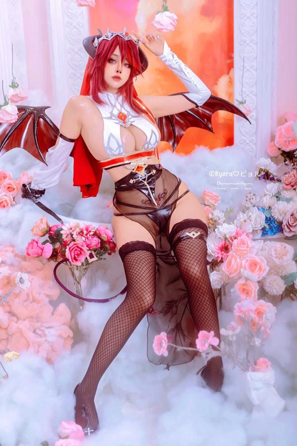    Byoru原神罗莎莉亚魅魔Cosplay，大尺度性感角色扮演，深度诱惑精品写真 [61P]第28张图片
