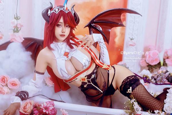    Byoru原神罗莎莉亚魅魔Cosplay，大尺度性感角色扮演，深度诱惑精品写真 [61P]第32张图片
