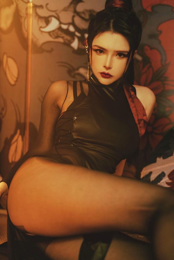    秋和柯基-084-永劫无间宁红夜同人cosplay黑丝冷艳御姐写真图集第7张图片