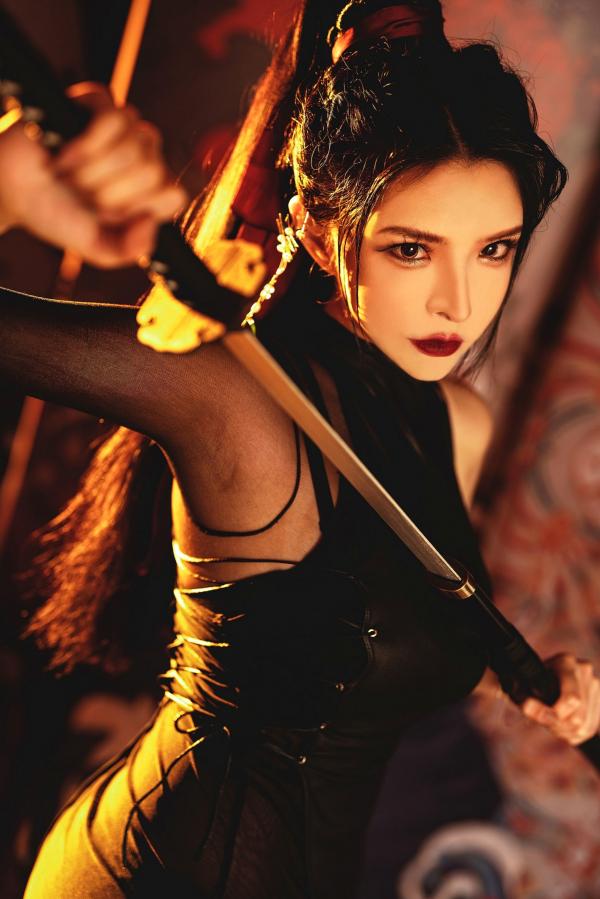    秋和柯基-084-永劫无间宁红夜同人cosplay黑丝冷艳御姐写真图集第9张图片