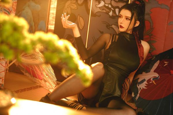    秋和柯基-084-永劫无间宁红夜同人cosplay黑丝冷艳御姐写真图集第11张图片
