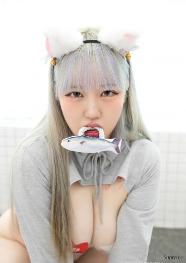    韩国美女Clare-Supreme系列：极品猫耳萌系私房，大胆诱惑风格，白皙肌肤与趣味贴纸的极致视觉盛宴第46张图片