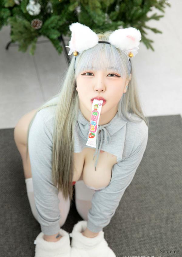    韩国美女Clare-Supreme系列：极品猫耳萌系私房，大胆诱惑风格，白皙肌肤与趣味贴纸的极致视觉盛宴第55张图片
