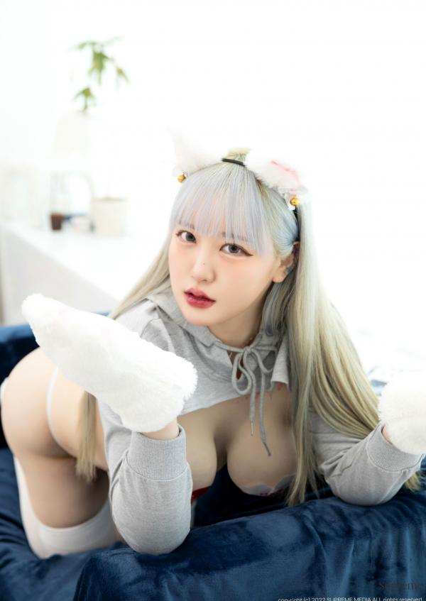    韩国美女Clare-Supreme系列：极品猫耳萌系私房，大胆诱惑风格，白皙肌肤与趣味贴纸的极致视觉盛宴第75张图片