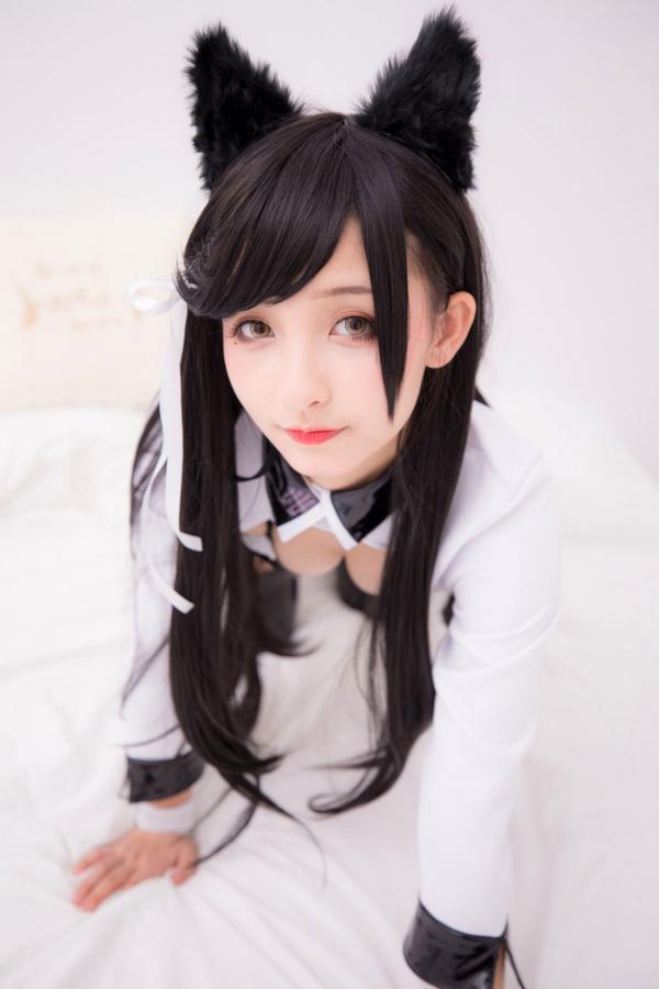    神楽坂真冬-碧蓝航线爱宕Cosplay，黑色光面胶袜诱惑，浴室大尺度私房写真，极致性感与动漫萌系完美融合第89张图片