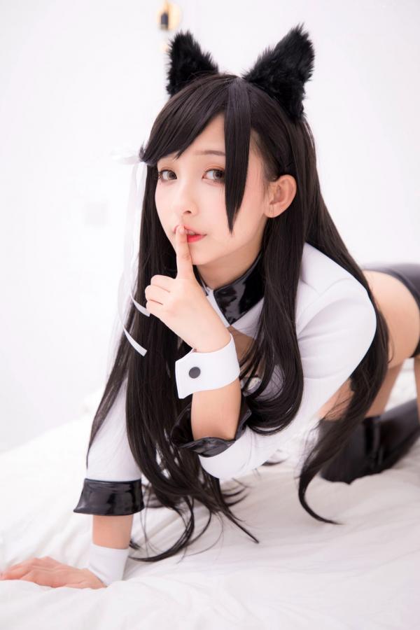    神楽坂真冬-碧蓝航线爱宕Cosplay，黑色光面胶袜诱惑，浴室大尺度私房写真，极致性感与动漫萌系完美融合第96张图片