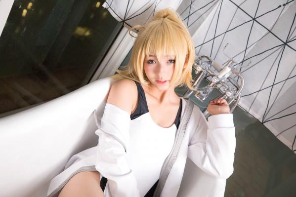    神楽坂真冬《Fate/Grand Order》白贞德角色扮演泳装写真，私房照与户外夜景完美结合，极致还原动漫少女萌系诱惑第52张图片