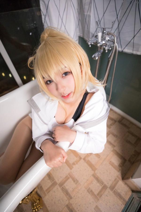    神楽坂真冬《Fate/Grand Order》白贞德角色扮演泳装写真，私房照与户外夜景完美结合，极致还原动漫少女萌系诱惑第61张图片