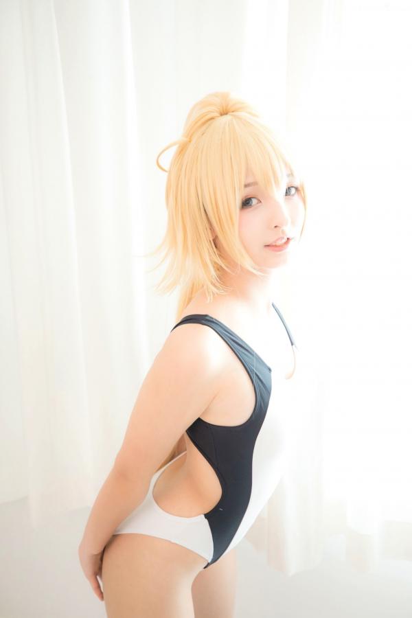    神楽坂真冬《Fate/Grand Order》白贞德角色扮演泳装写真，私房照与户外夜景完美结合，极致还原动漫少女萌系诱惑第65张图片