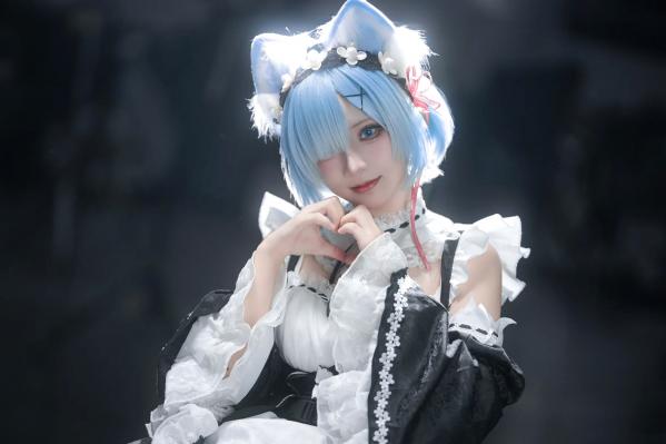    花柒hana萤火虫动漫嘉年华猫猫蕾姆COS写真，高颜值漫展美少女萌系女仆角色扮演[108P]第88张图片