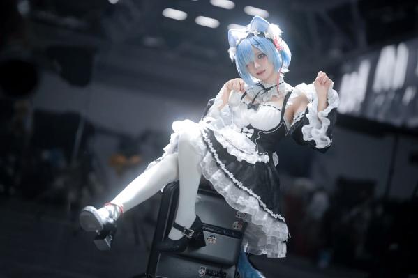    花柒hana萤火虫动漫嘉年华猫猫蕾姆COS写真，高颜值漫展美少女萌系女仆角色扮演[108P]第89张图片