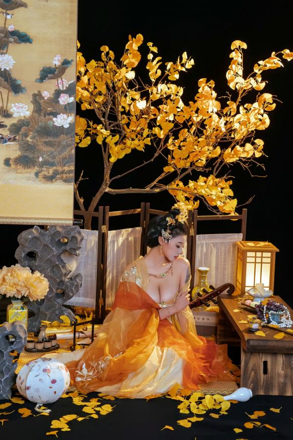 奈汐酱nice 奈汐酱  奈汐酱nice - 金笺寄月：绝美国风古装私房写真，半透薄纱与丝袜的极致诱惑，古典韵味与现代性感完美交融第11张图片