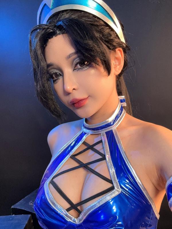    梅子-Umeko-J真人快打吉塔娜Kitana极致Cosplay写真，香汗淋漓展现野性冷艳美与逆天曲线第87张图片