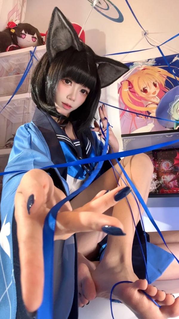    白栎Shirly桔梗COS欣赏：二次元动漫屋里的猫耳美少女，水手服丝袜诱惑，极致足控福利，可爱与性感的碰撞[65P]第4张图片