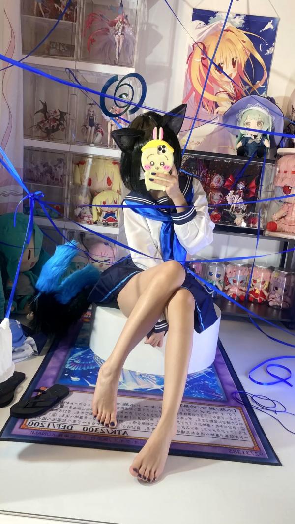    白栎Shirly桔梗COS欣赏：二次元动漫屋里的猫耳美少女，水手服丝袜诱惑，极致足控福利，可爱与性感的碰撞[65P]第30张图片