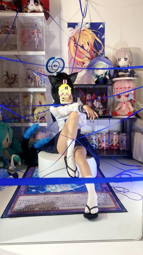    白栎Shirly桔梗COS欣赏：二次元动漫屋里的猫耳美少女，水手服丝袜诱惑，极致足控福利，可爱与性感的碰撞[65P]第43张图片