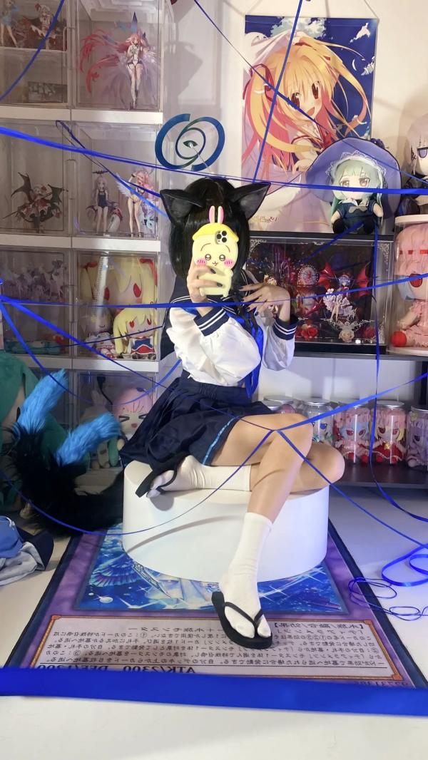    白栎Shirly桔梗COS欣赏：二次元动漫屋里的猫耳美少女，水手服丝袜诱惑，极致足控福利，可爱与性感的碰撞[65P]第57张图片