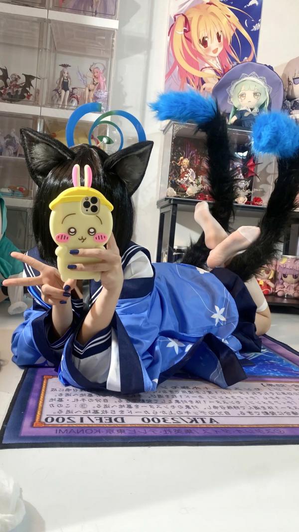    白栎Shirly桔梗COS欣赏：二次元动漫屋里的猫耳美少女，水手服丝袜诱惑，极致足控福利，可爱与性感的碰撞[65P]第63张图片