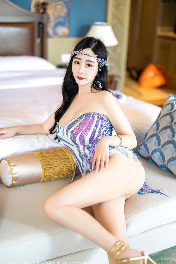   YouMi尤蜜荟-1070-允爾-唯美私房写真，身穿紫色闪耀流苏裙，极品性感曲线展示，慵懒魅惑极致诱惑，高清视觉盛宴第14张图片