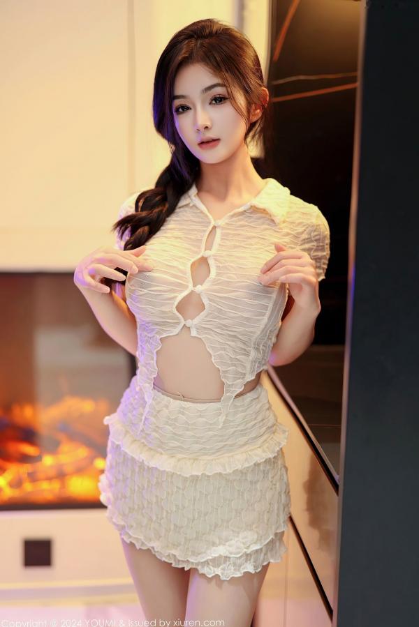    YouMi尤蜜荟-1067-谭小灵-浅色轻透上衣白短裙魅惑肉丝：私房写真、性感女神、绝美身材诱惑大片 (2024.05.24)第8张图片