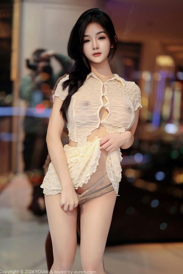    YouMi尤蜜荟-1067-谭小灵-浅色轻透上衣白短裙魅惑肉丝：私房写真、性感女神、绝美身材诱惑大片 (2024.05.24)第23张图片