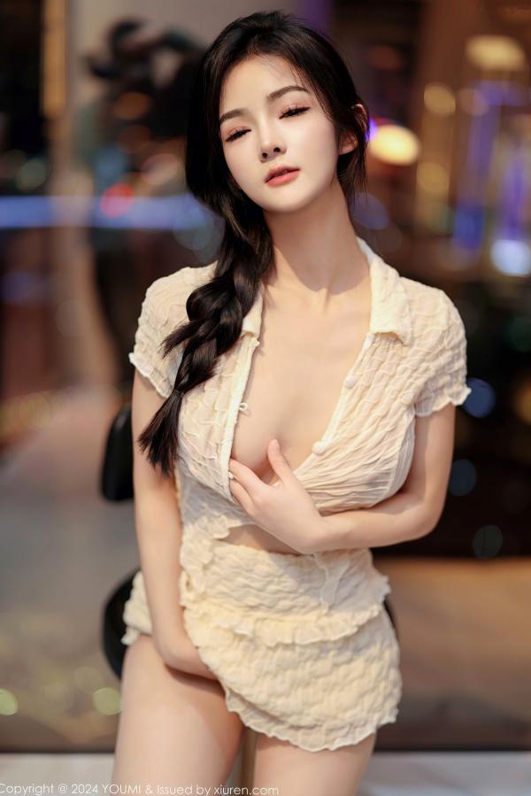   YouMi尤蜜荟-1067-谭小灵-浅色轻透上衣白短裙魅惑肉丝：私房写真、性感女神、绝美身材诱惑大片 (2024.05.24)第37张图片
