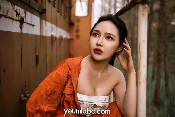    YouMi尤蜜-2021.08.08-文静儿-《火热的维修作业》-工业风工装制服诱惑，废弃车间角色扮演，冷艳女神演绎别样维修工第14张图片