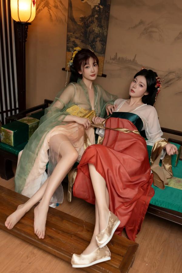   陆萱萱与安然古风私房写真：唯美古装闺蜜诱惑，展现绝色韵味[105P]第48张图片