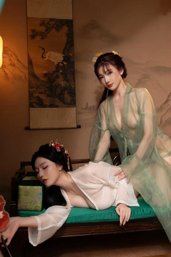    陆萱萱与安然古风私房写真：唯美古装闺蜜诱惑，展现绝色韵味[105P]第92张图片