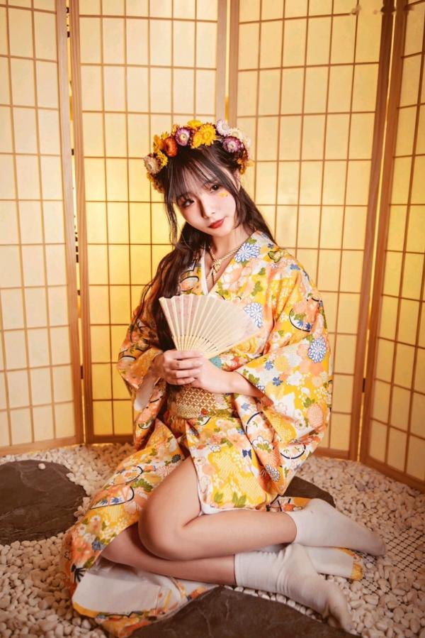    Yuuhui玉汇-和服捆绑艺术写真，日式花环少女束缚感，和风私房极致诱惑，曲线迷人，唯美大尺度视觉盛宴第4张图片