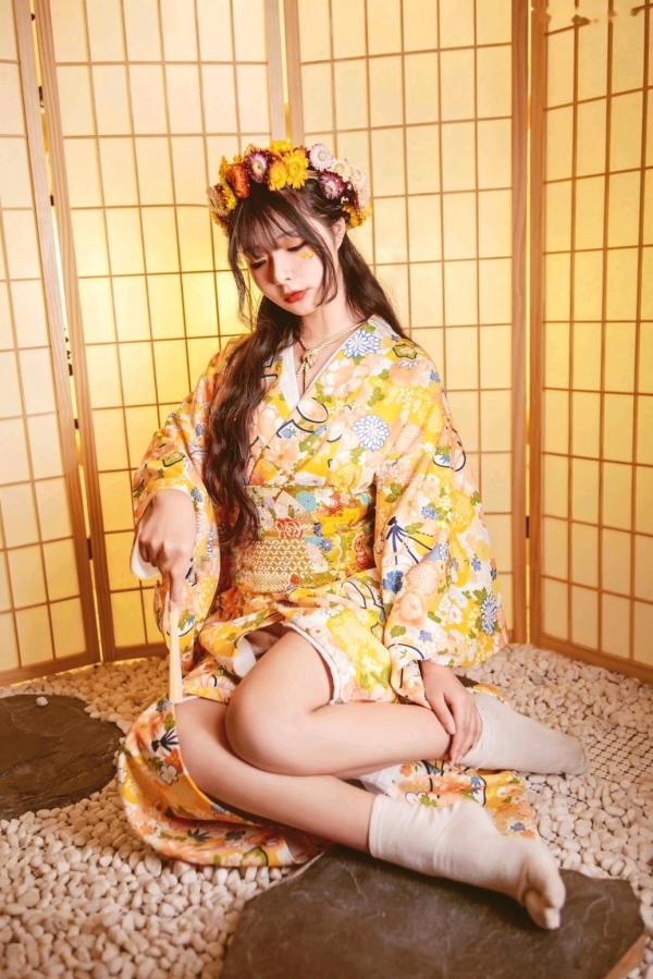    Yuuhui玉汇-和服捆绑艺术写真，日式花环少女束缚感，和风私房极致诱惑，曲线迷人，唯美大尺度视觉盛宴第15张图片