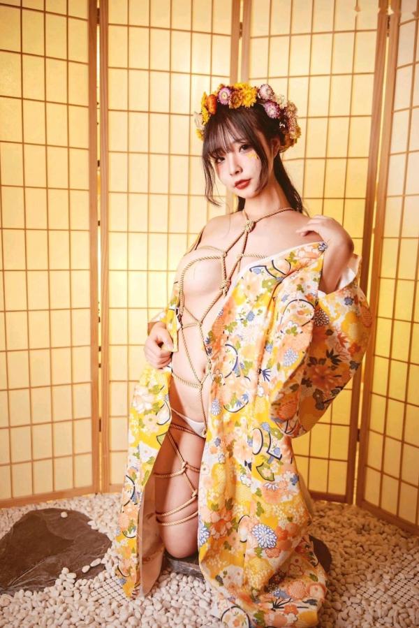    Yuuhui玉汇-和服捆绑艺术写真，日式花环少女束缚感，和风私房极致诱惑，曲线迷人，唯美大尺度视觉盛宴第18张图片