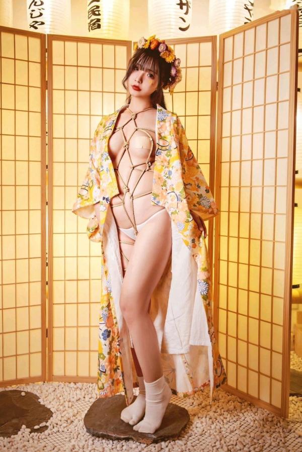    Yuuhui玉汇-和服捆绑艺术写真，日式花环少女束缚感，和风私房极致诱惑，曲线迷人，唯美大尺度视觉盛宴第25张图片