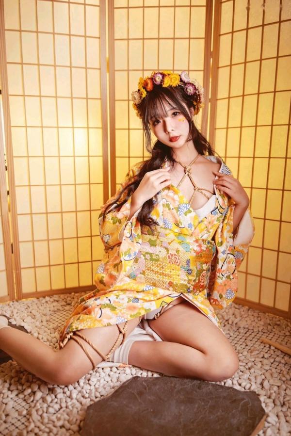    Yuuhui玉汇-和服捆绑艺术写真，日式花环少女束缚感，和风私房极致诱惑，曲线迷人，唯美大尺度视觉盛宴第31张图片