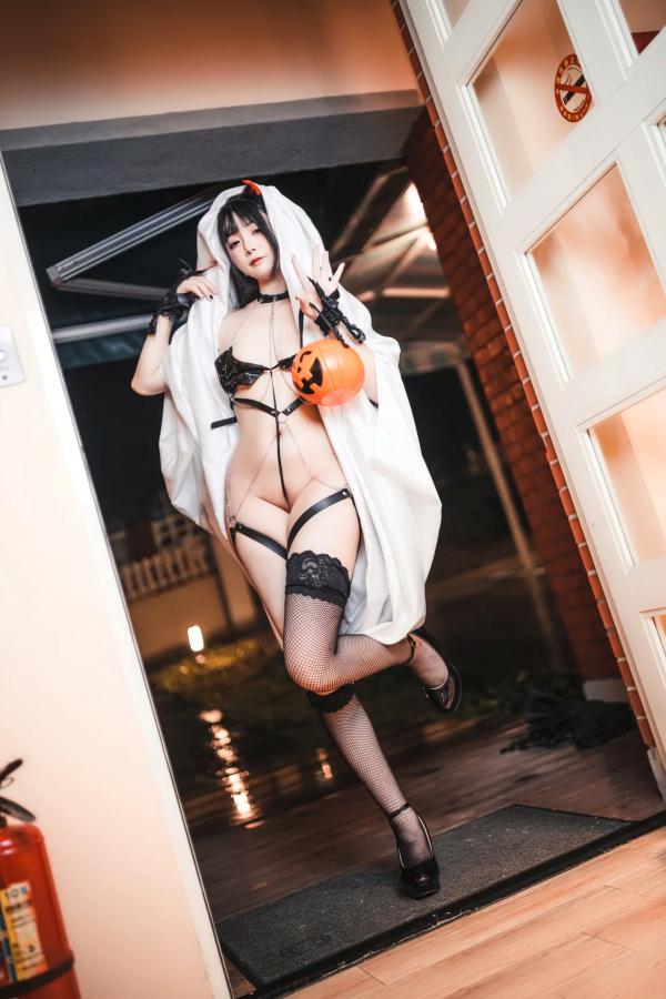    落落Raku万圣节不给糖就捣蛋，暗黑系恶魔角色扮演大尺度私房写真第74张图片